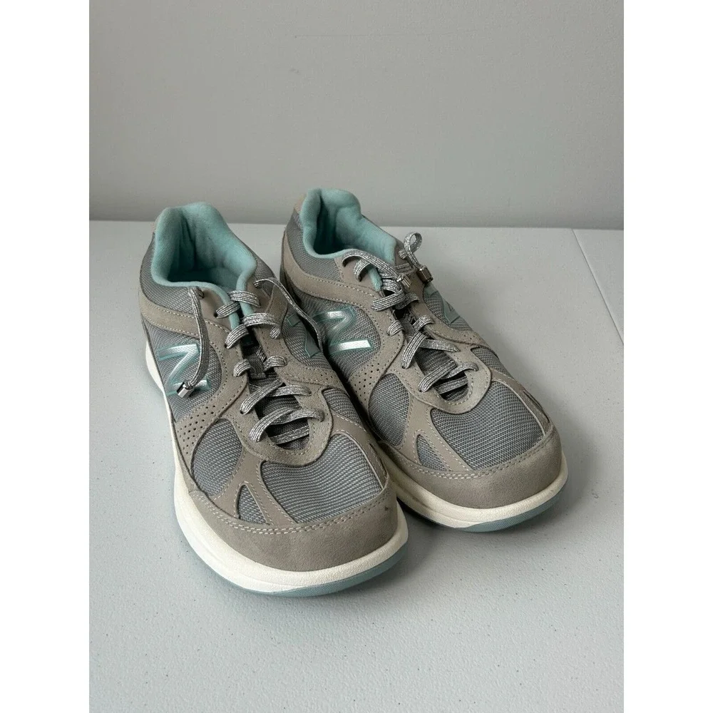 New Balance WW877SB Women's Gray Teal Leather Comfort Walking Sneaker US Size 11